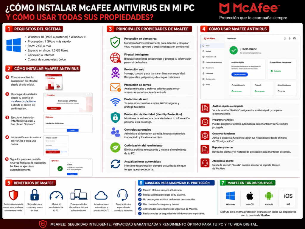 Guía completa y detallada para instalar McAfee Total Protection (o cualquier producto de McAfee) en tu PC.