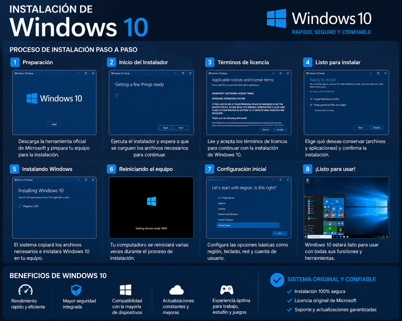 instalacion de windows 10 pro profesional