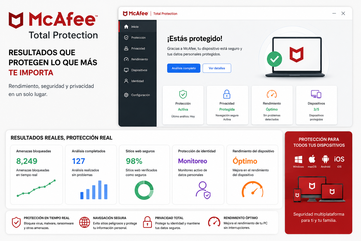 🛡️ Protección Total con McAfee propiedades